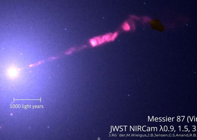 JWST captures clearest-ever image of M87 galaxy’s supermassive black hole jet