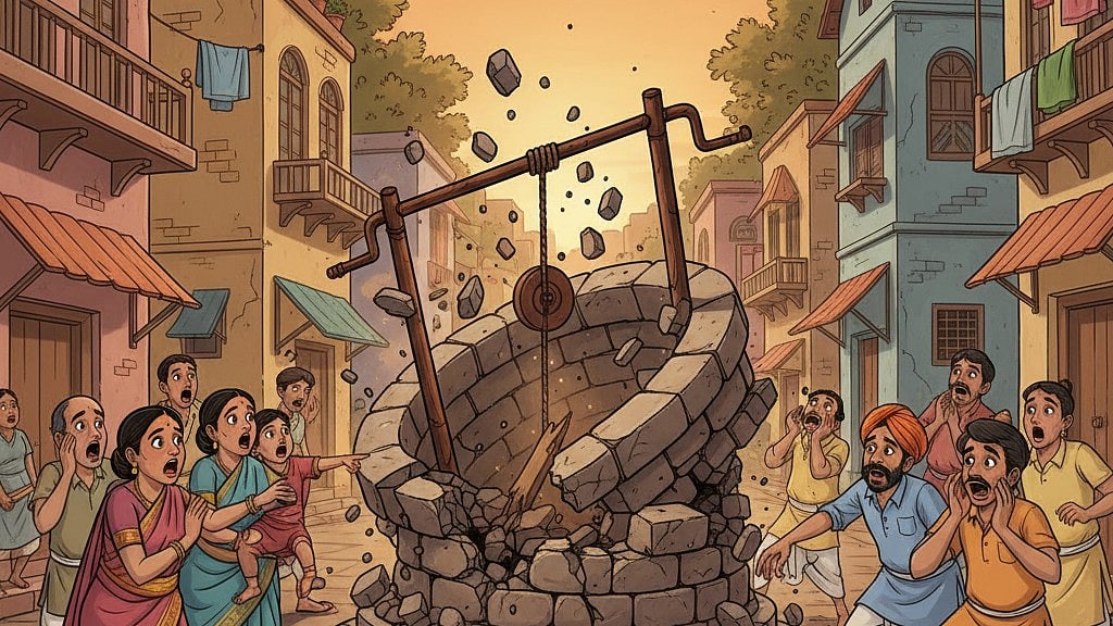 Indore News: Mishap Averted As Old Well Collapses Near Temple