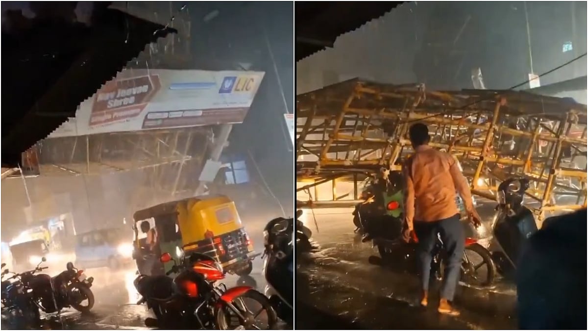 ‘Zindagi Ke Saath Bhi, Zindagi Ke Baad Bhi’: Auto Driver Narrowly Escapes Crushing Death As Huge ‘LIC’ Banner Hoarding Collapses – VIDEO Surfaces