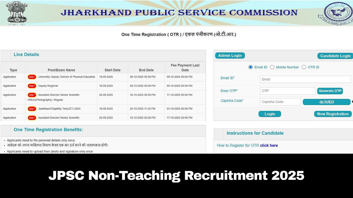JPSC Non-Teaching Recruitment 2025: Registration Window Closes Today; Check Details Here