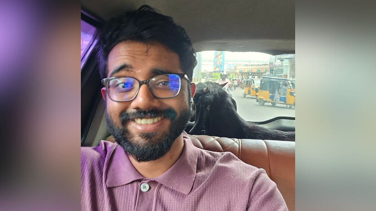 Bengaluru Man Amazed At Finding A Goat In His Shared Cab; Viral Selfie Leaves Netizens In Splits